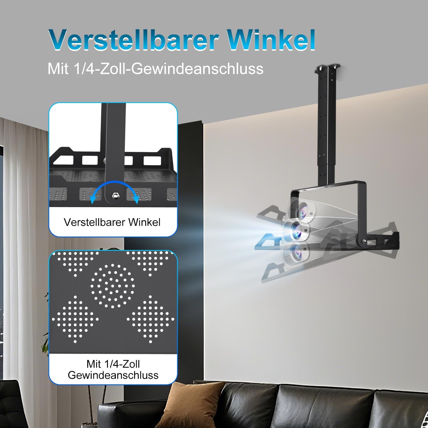 Thumbnail 3 de Salange Beamer Deckenhalterung Höhenverstellbar 10 kg