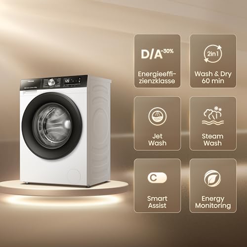 Thumbnail 2 de Hisense WD3S8043BW3 Waschtrockner – 8 kg, 54 l, JetWash, Auto Wash, Dampffunktion