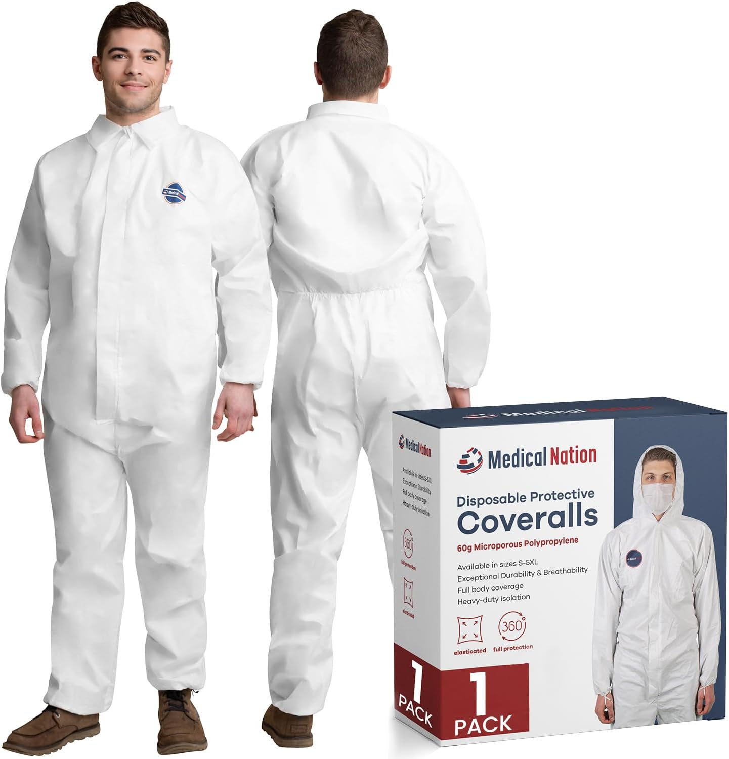 Detalle de Medical Nation Disposable Coveralls, Hooded