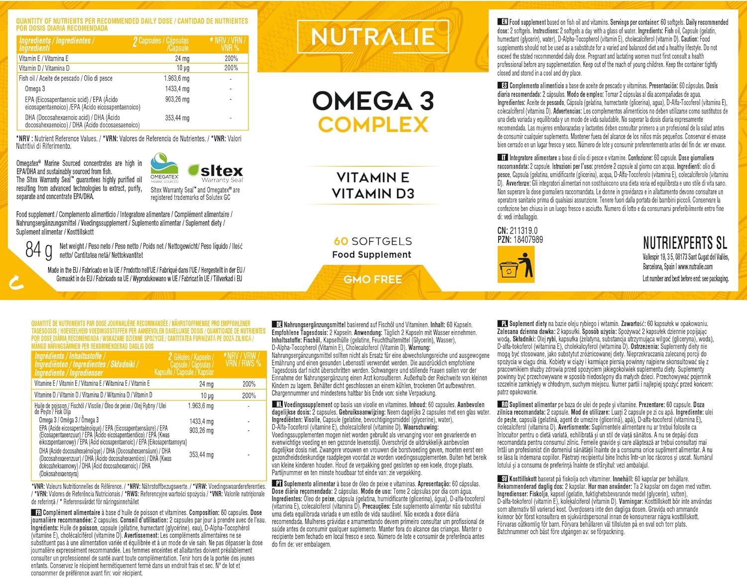 Thumbnail 6 de NUTRALIE Omega 3 Cápsulas 2000mg 60 softgels