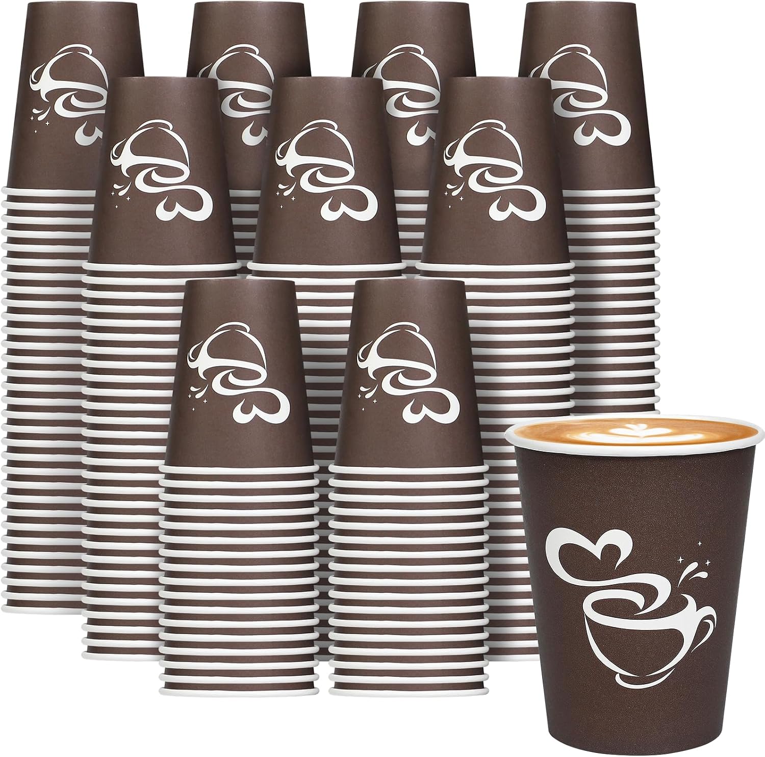 Detalle de Clawsoff 8 oz Paper Coffee Cups (400 Count): Leak-Proof, BPA-Free & Disposable for Hot or Cold Beverages