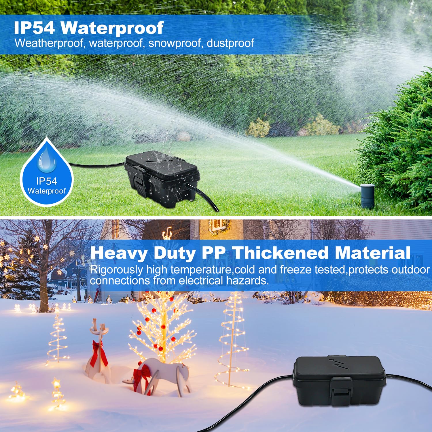 Detalle 2 de Hrensaw Small Weatherproof Electrical Connection Box, IP54, 2 Cable Ports
