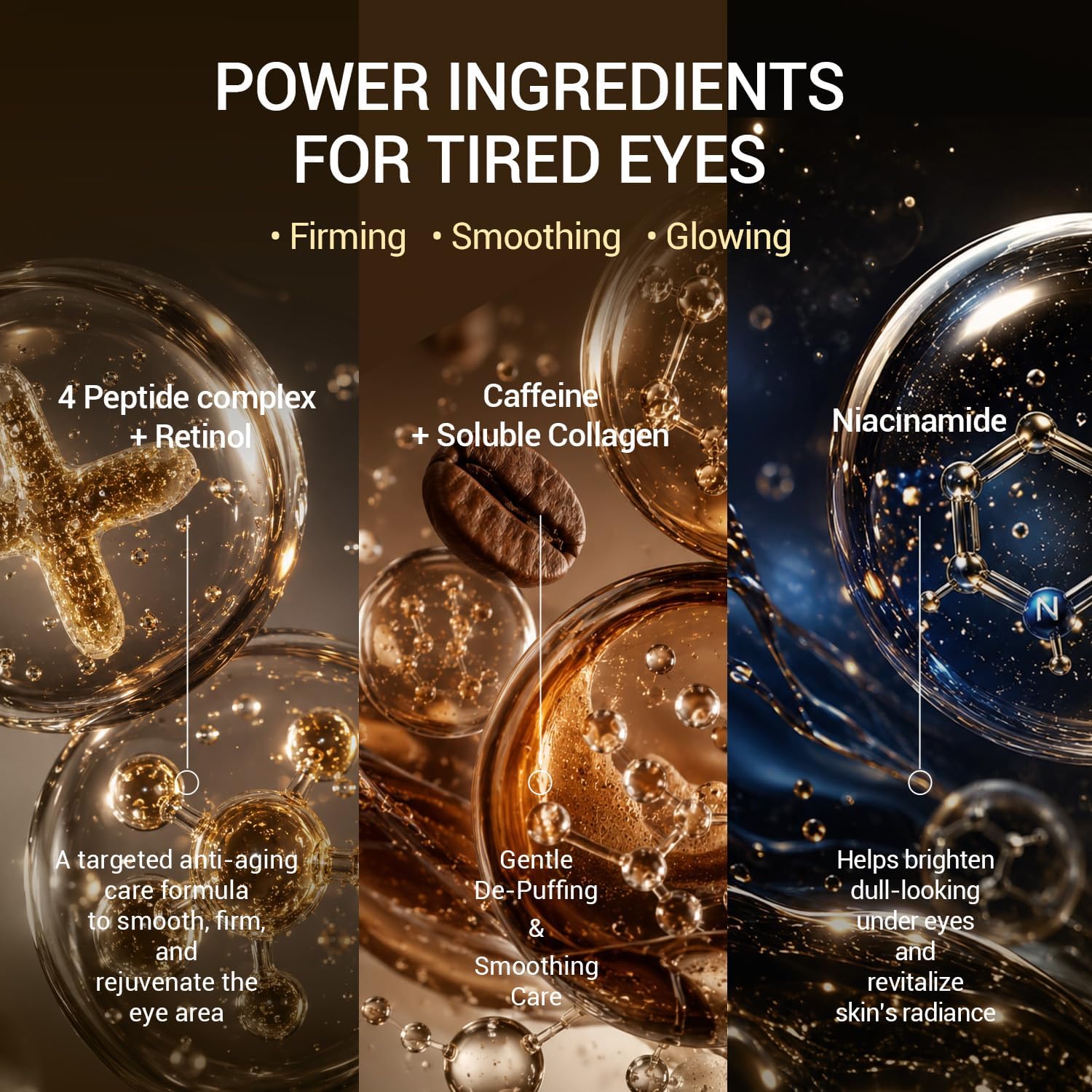 Detalle de RAZUYEN ögonkräm med peptider och koffein, återfuktande kräm 20 ml