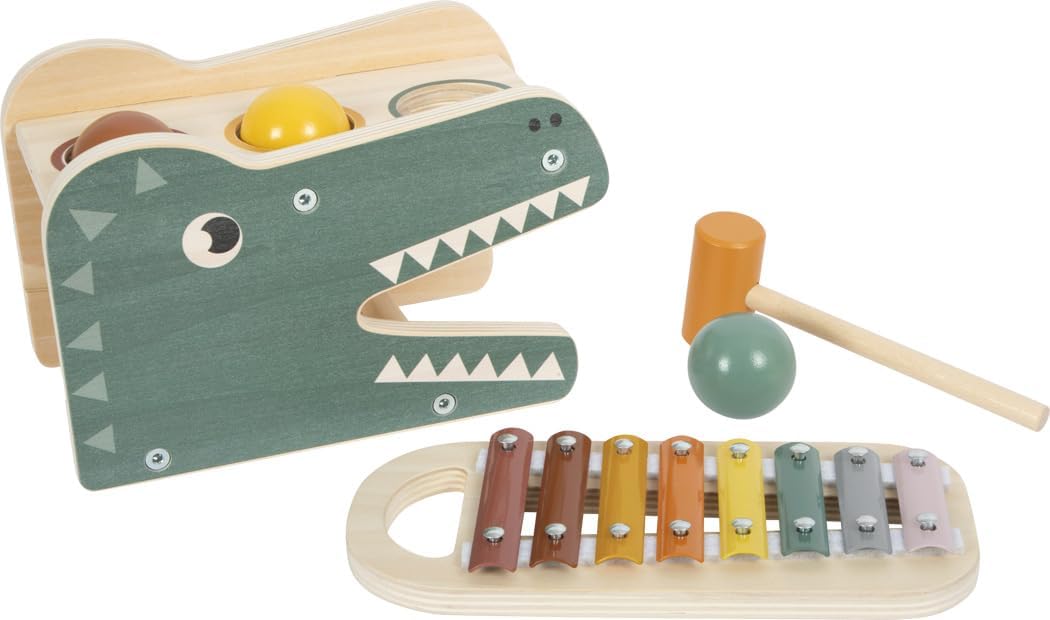 Small Foot 12461 Gioco in legno con martelletto e xilofono Safari