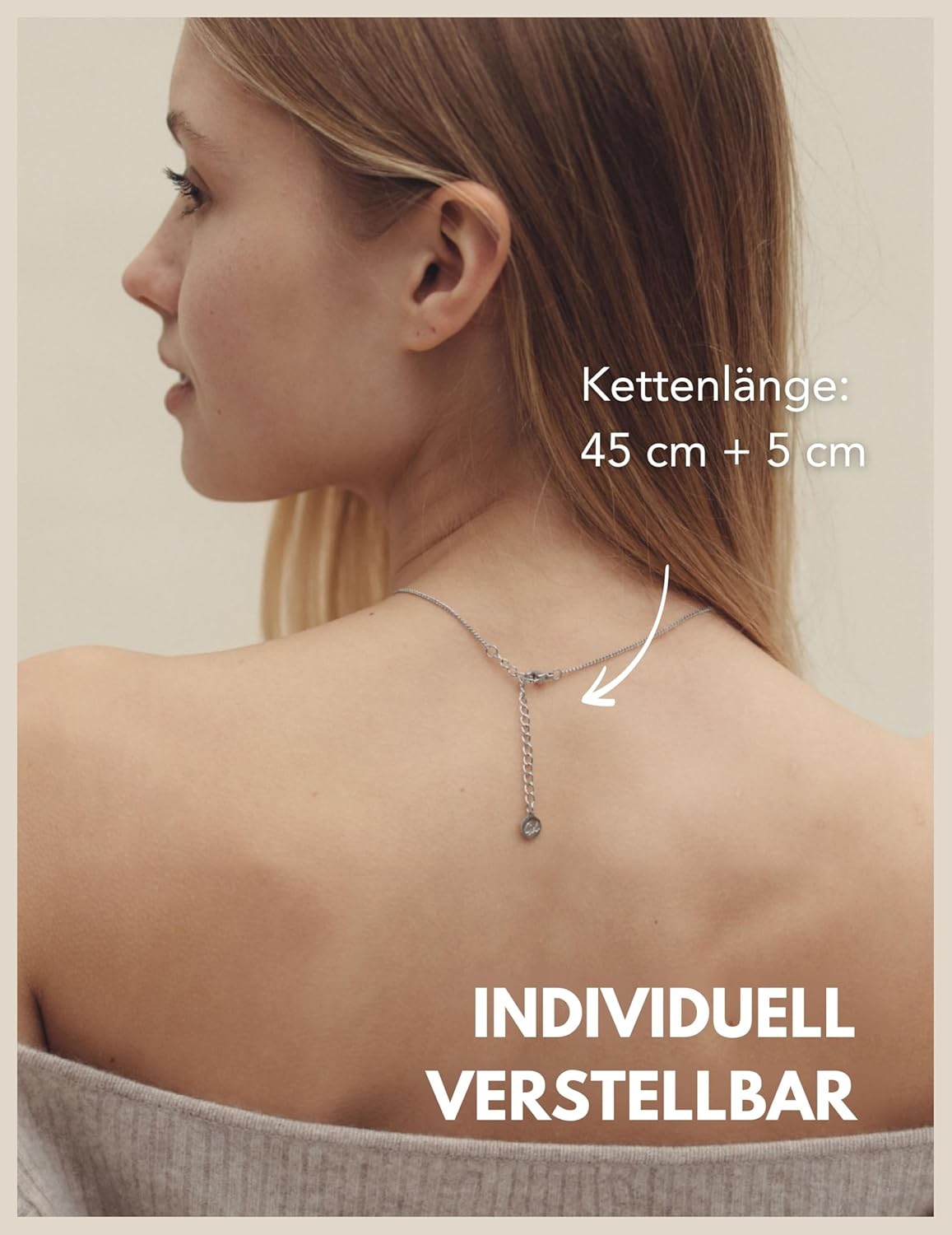 Detalle de GD GOOD.designs Kette Sonne – wasserfeste Halskette für Damen mit Sonnen-Anhänger aus 316L Edelstahl, 18K Gold, Roségold & Silber, verstellbar (45–50 cm)