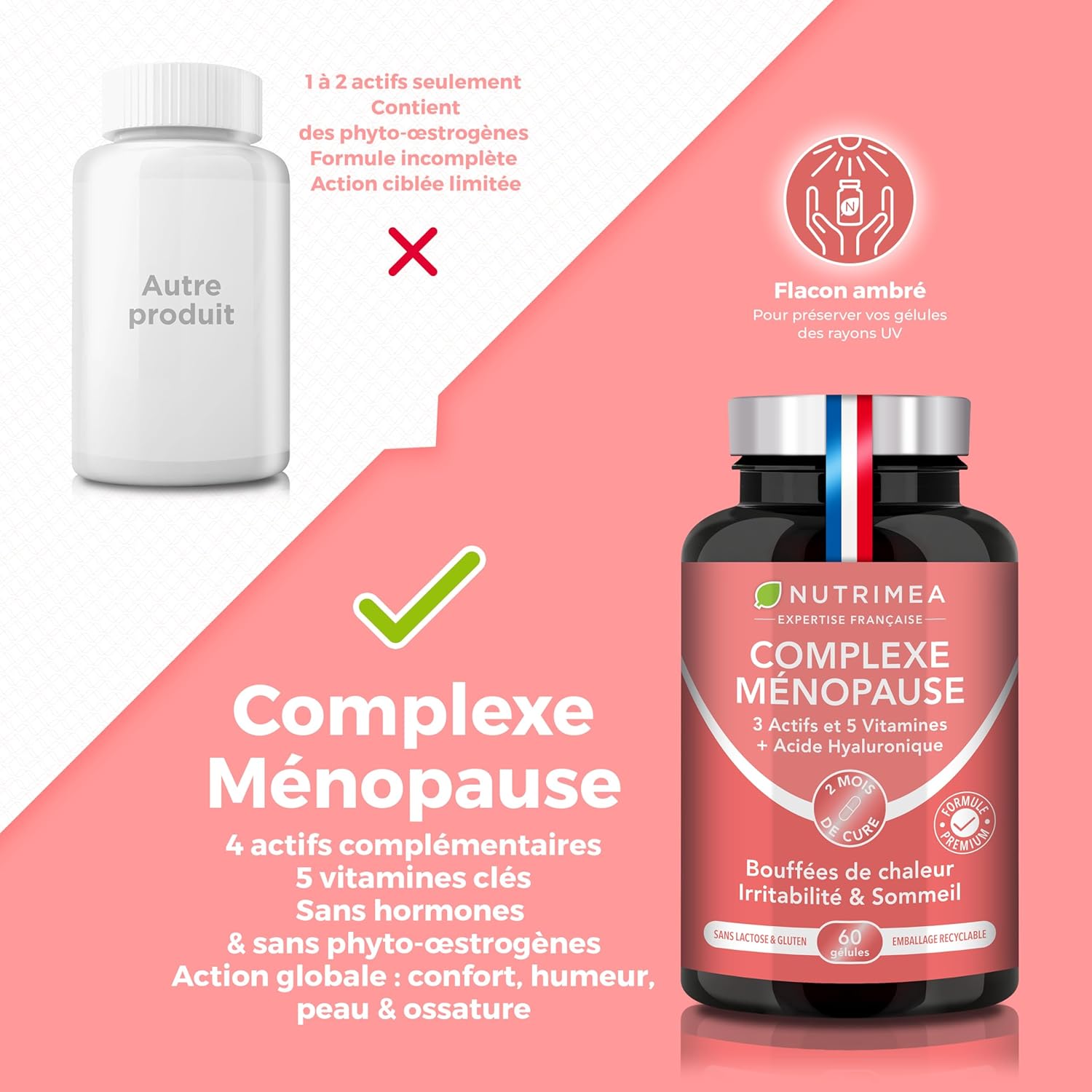 Thumbnail 2 de Complexe Menopause Nutrimea – Cimicifuga, Mélisse, Safran, Acide hyaluronique & vitamines (60 gélules vegan)