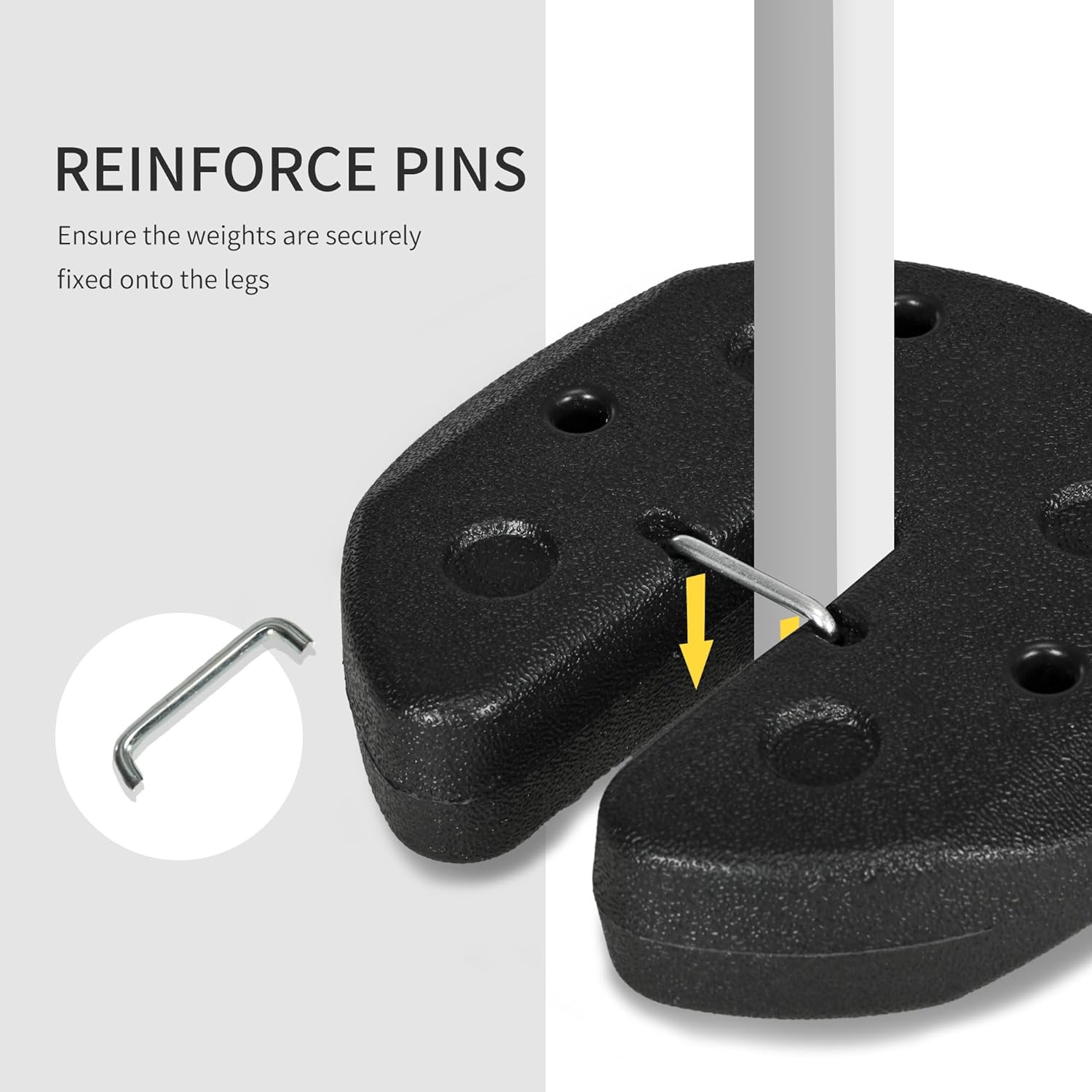 Thumbnail 4 de Outsunny Gazebo Weights Set of 4 (Total 12kg) with Reinforce Pins and Carry Belt