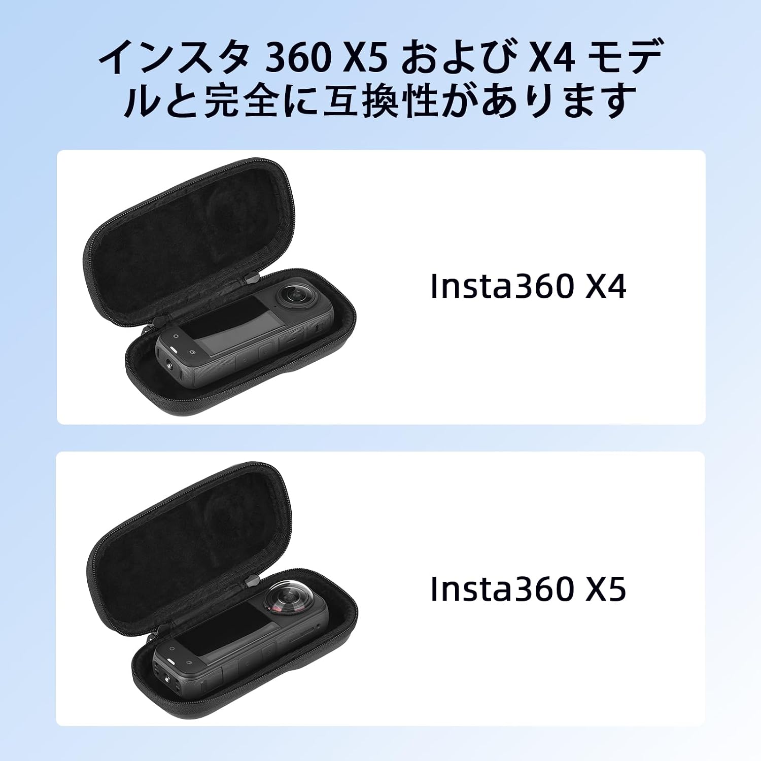 Detalle de BRDRC Insta360 X5・X4用ポータブルケース ケージ・レンズキャップ収納対応
