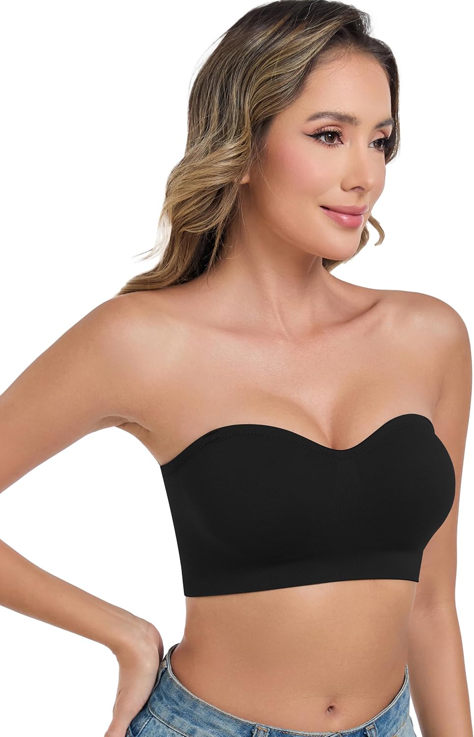 Thumbnail 2 de ANGOOL Strapless Wirefree Bandeau Bra with Silicone Non-Slip Grip (Tube Top, Padded)
