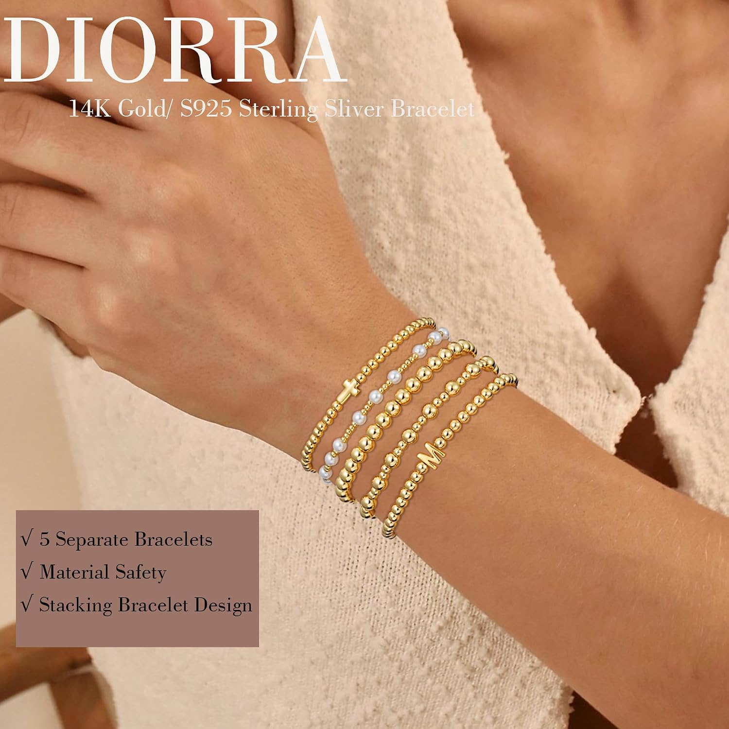 Detalle 2 de Diorra Gold Bracelet Set, 14K Gold-Plated