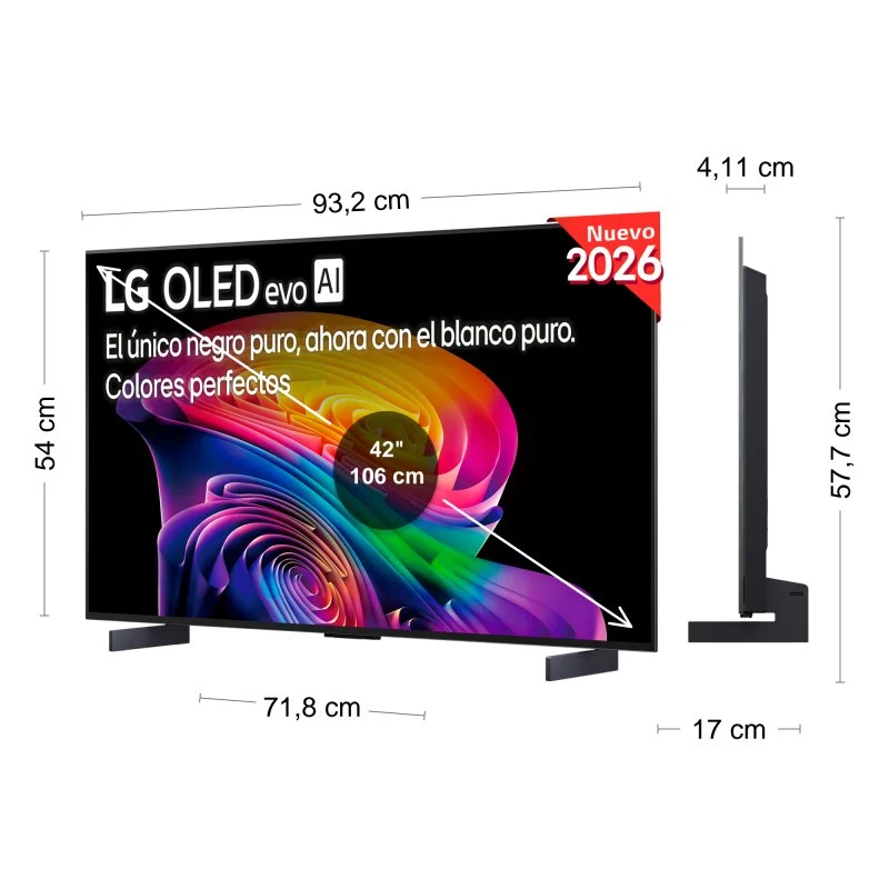 Detalle de LG OLED evo AI OLED42C64LA — TV 42" 4K 120 Hz con webOS para juego y cine