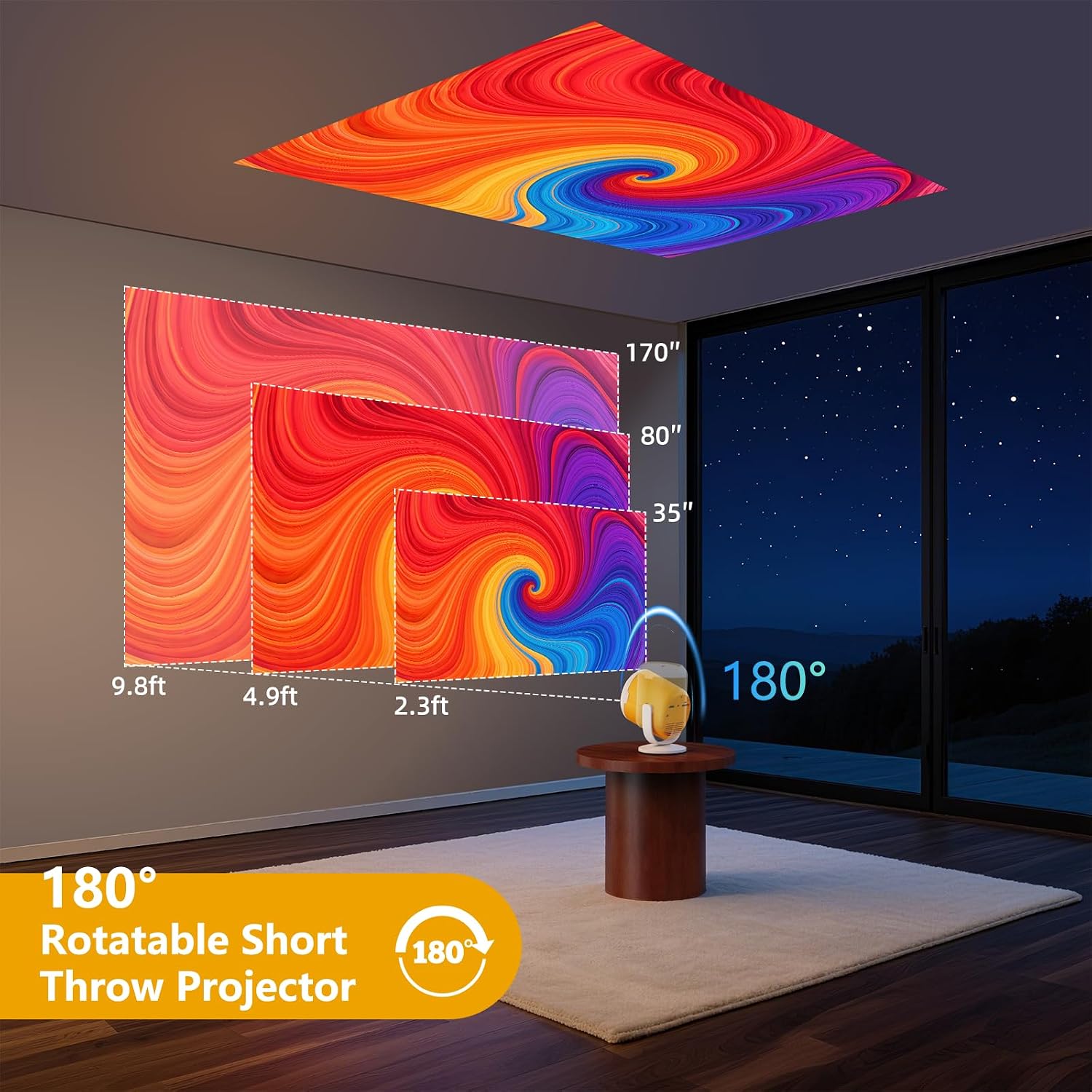 Detalle de Wepvo Mini Projector 180° Rotatable