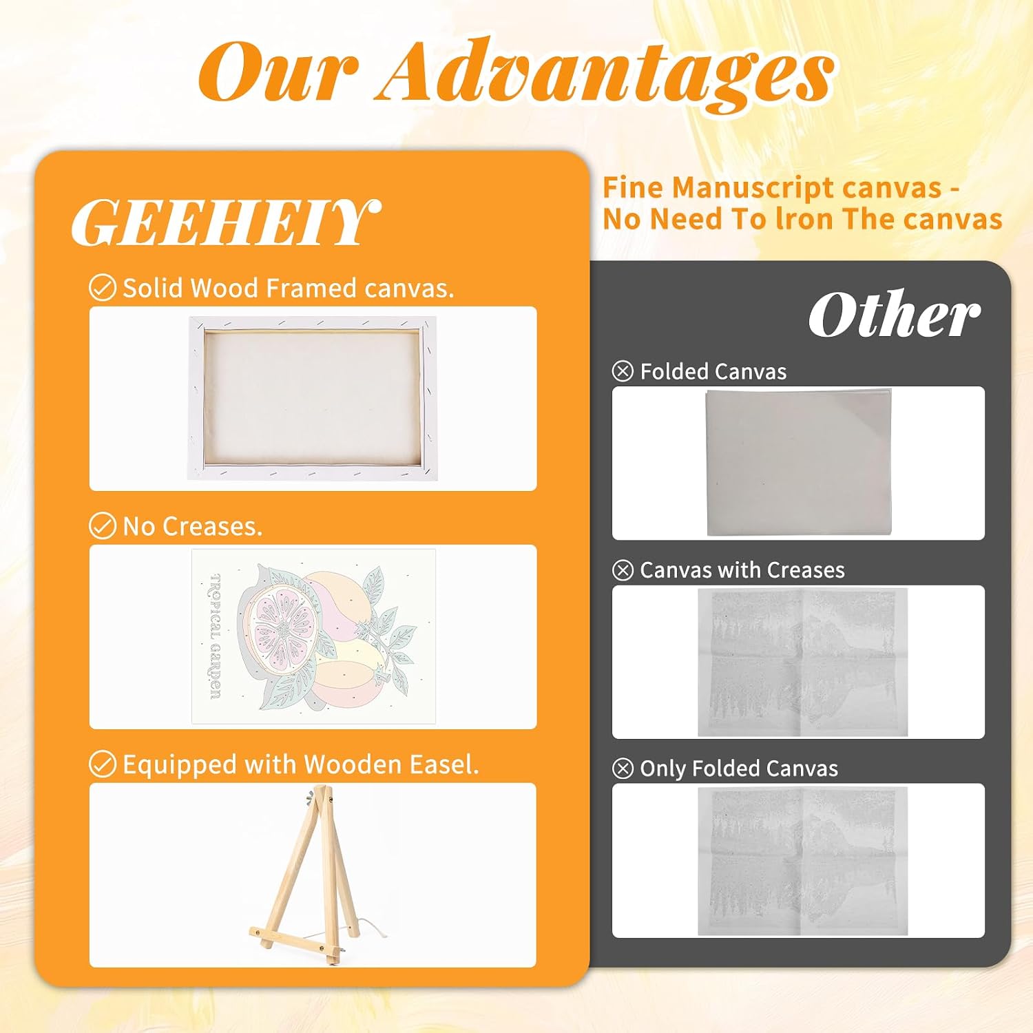 Thumbnail 3 de GEEHEIY 4 Pack Framed Paint by Numbers for Adults – Fruit Themed DIY Kit (20 x 30 cm), Includes Frames, Acrylic Paints and Accessories