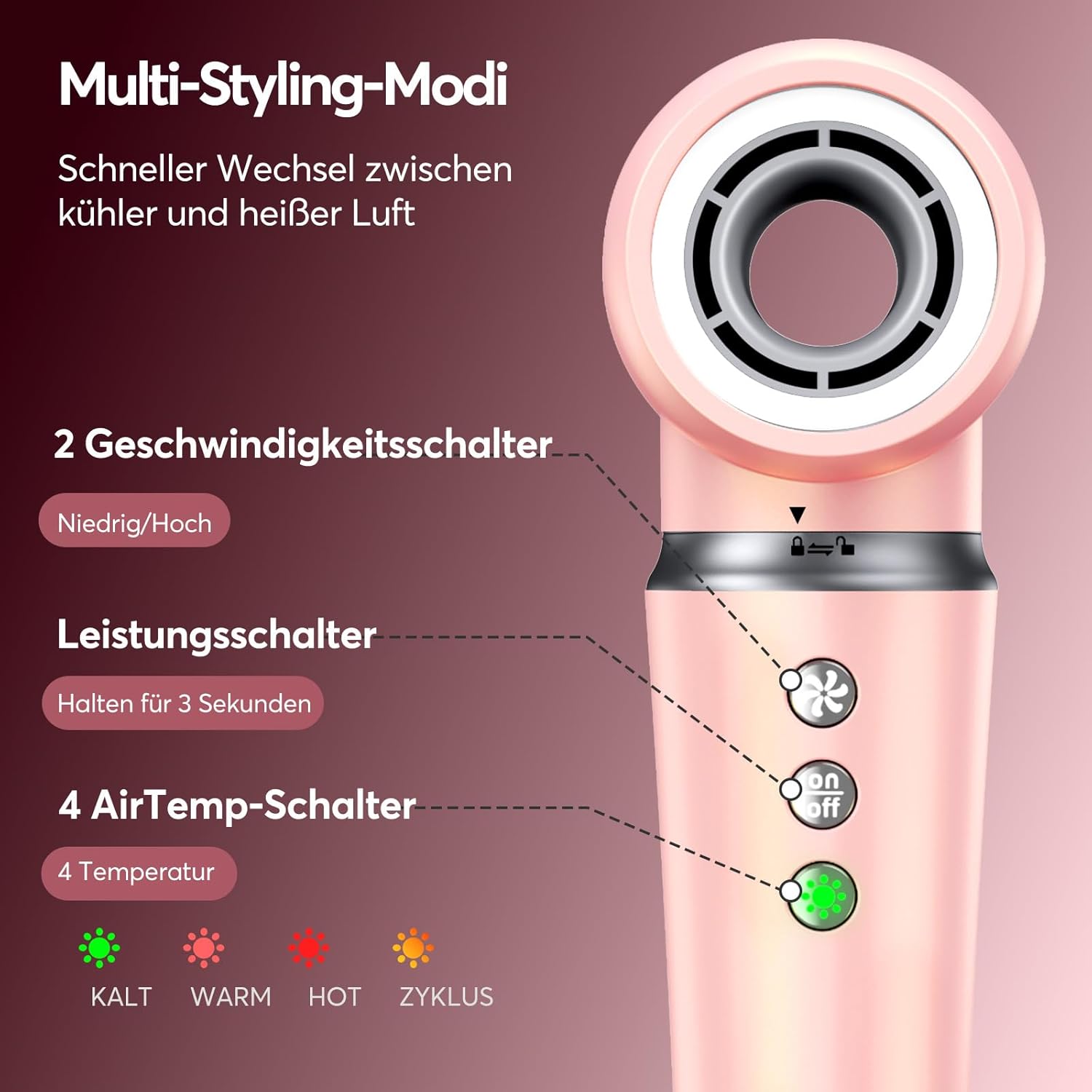 Thumbnail 5 de Bopcal Air Styler 5 en 1 (160000 tr/min) avec sac — séchage, brushing, boucles automatiques et finition lissante