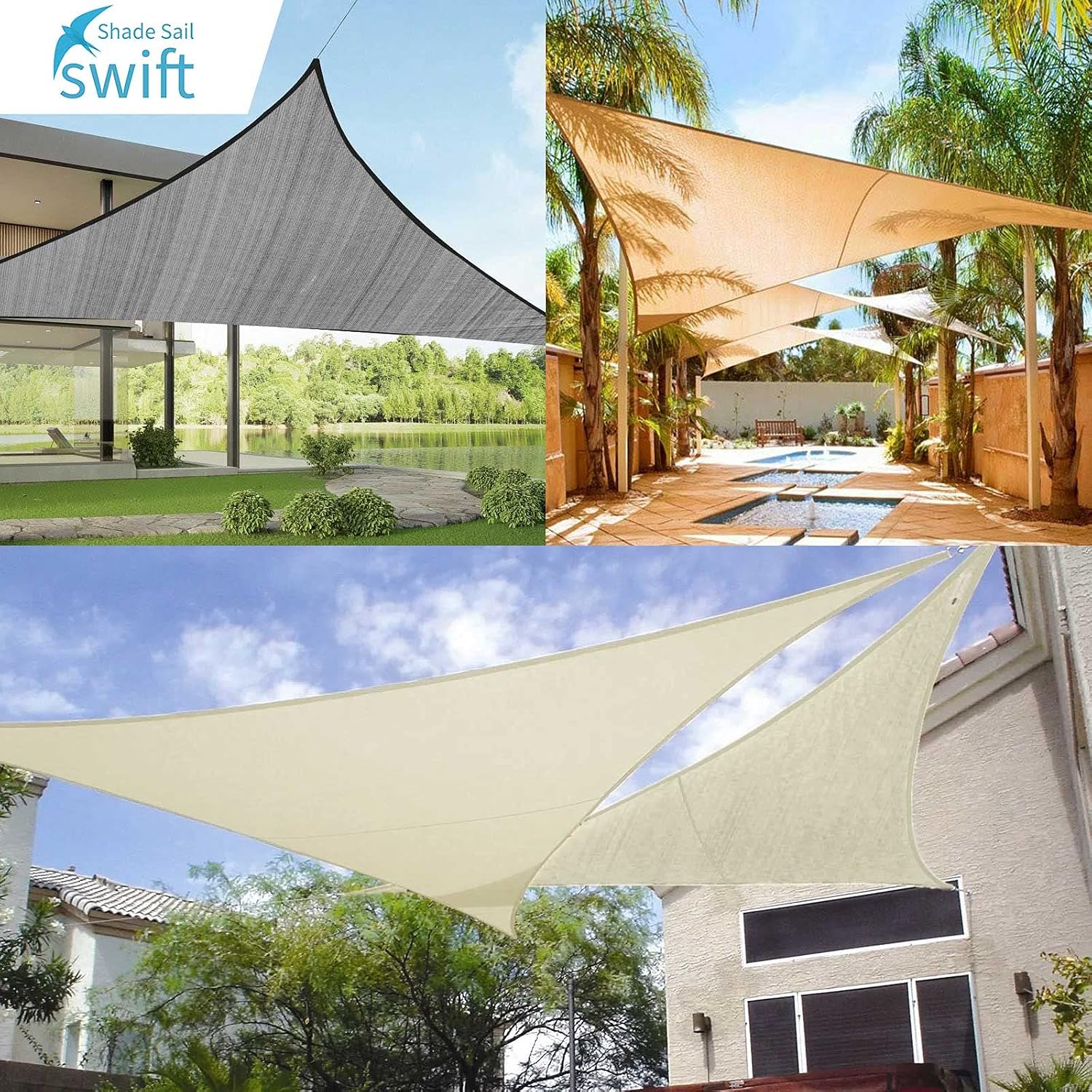 Thumbnail 6 de Swift Tenda a Vela Rettangolare 3x4 m – Protezione UV, Permeabile e Facile da Montare