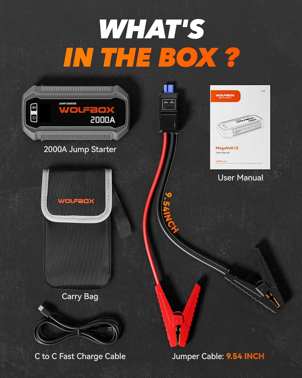 Thumbnail 5 de WOLFBOX 2000A Jump Starter 44.4Wh car booster