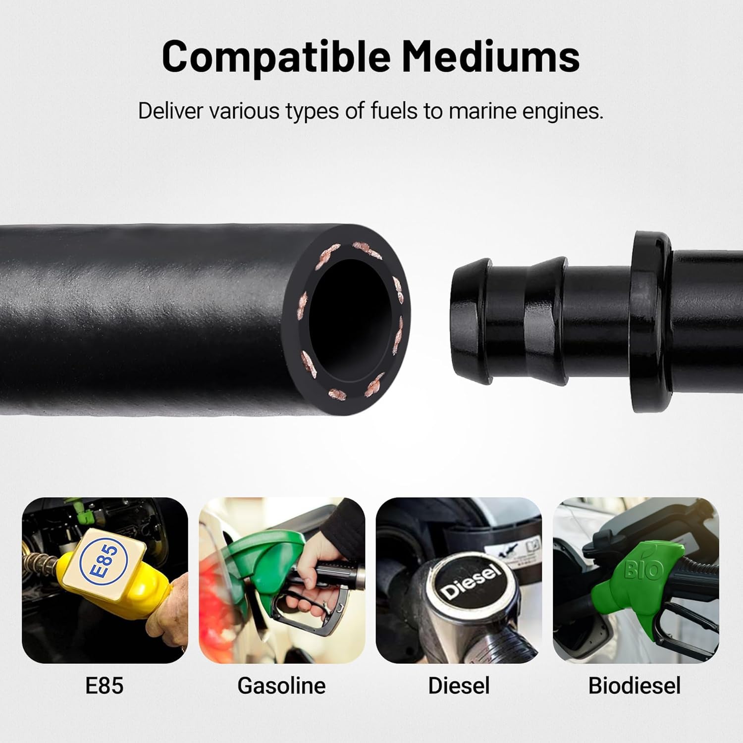 Thumbnail 4 de EVIL ENERGY 3/8" Marine Fuel Line Hose 25FT ⛵