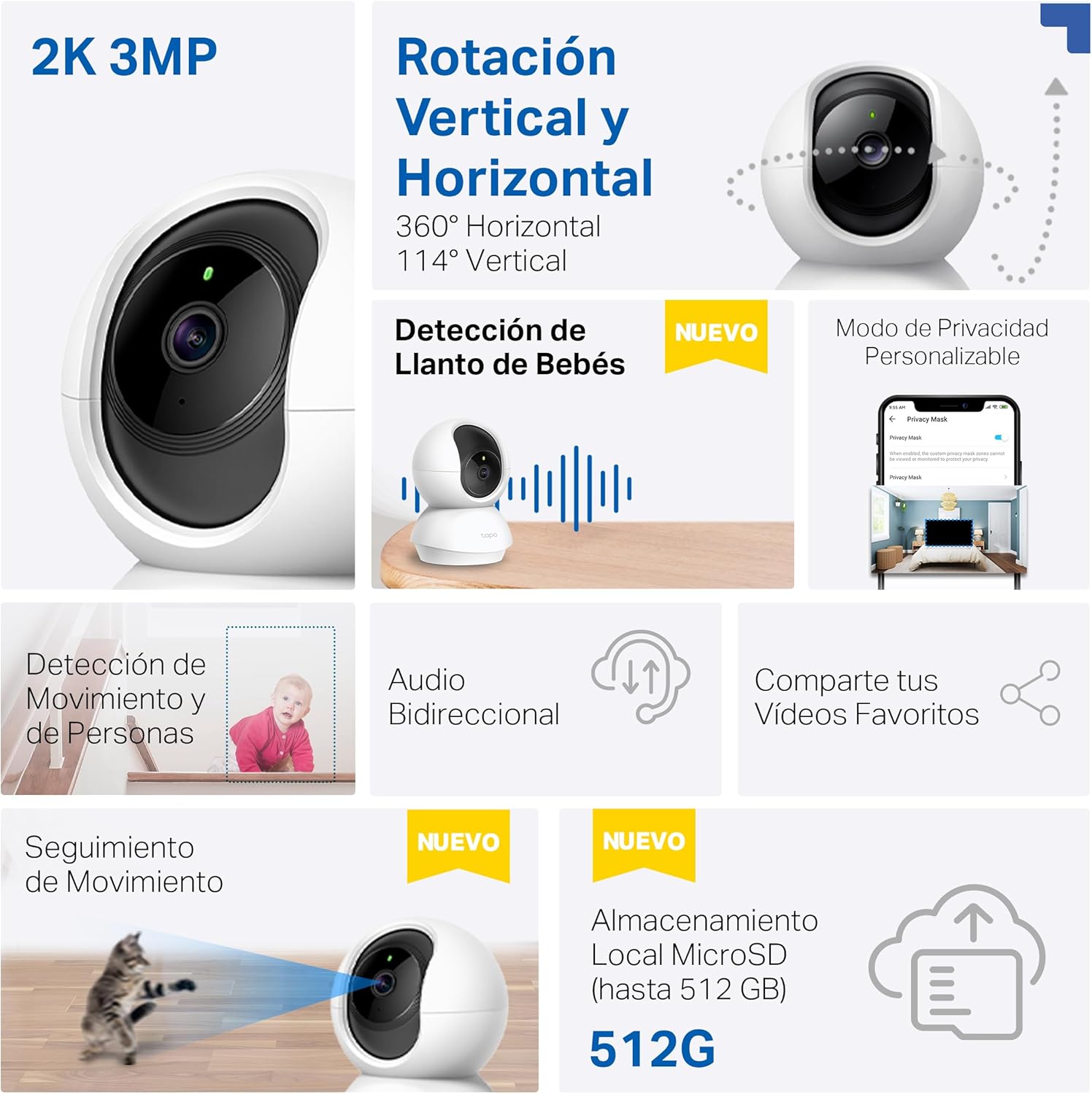 Thumbnail 1 de TP-Link Tapo C210 - Cámara IP WiFi 360° 🏠 Seguridad Total