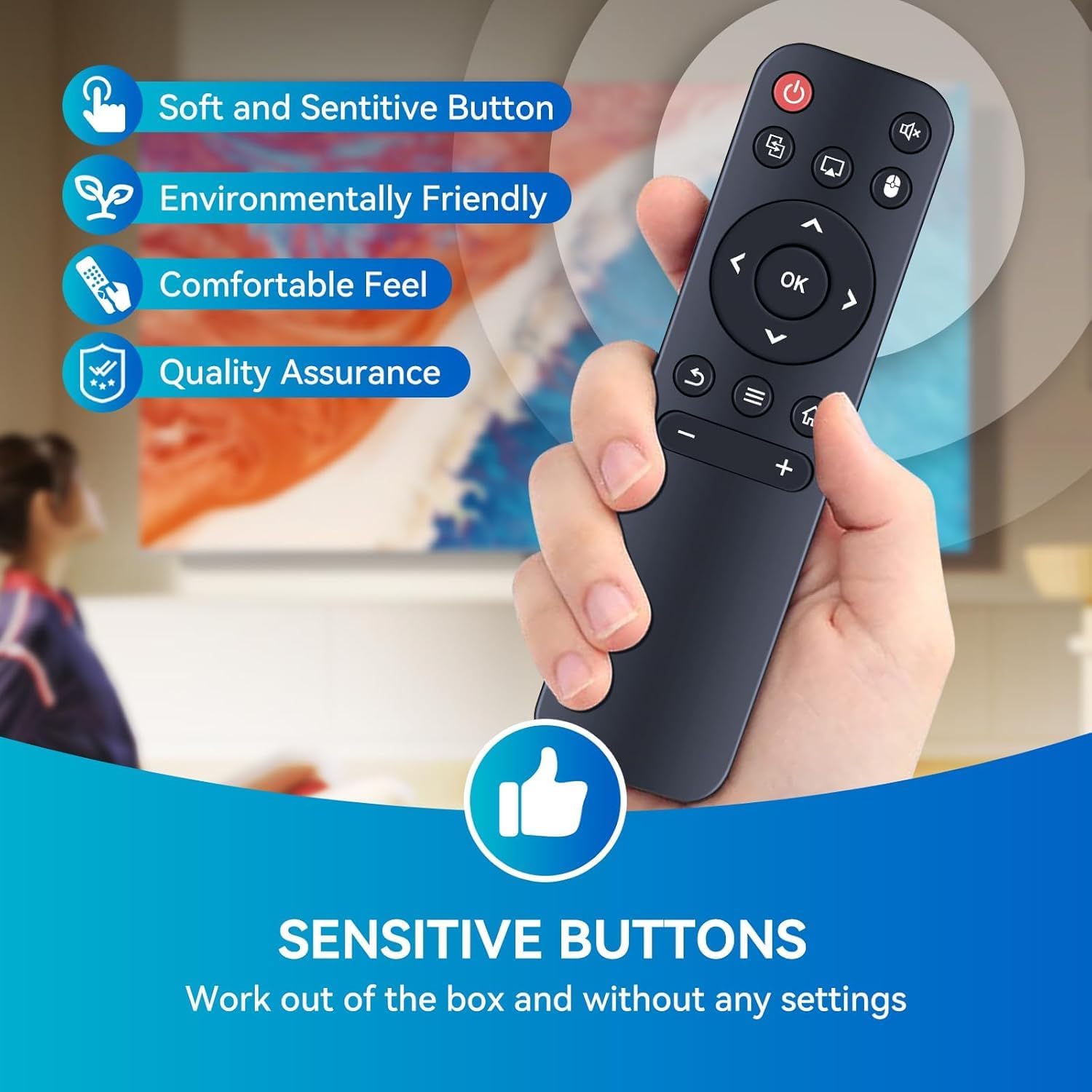 Detalle de Remote Control for HY300 HY320 HY300Pro Mini Portable Projector (IR 3.0) – Back-Up Controller