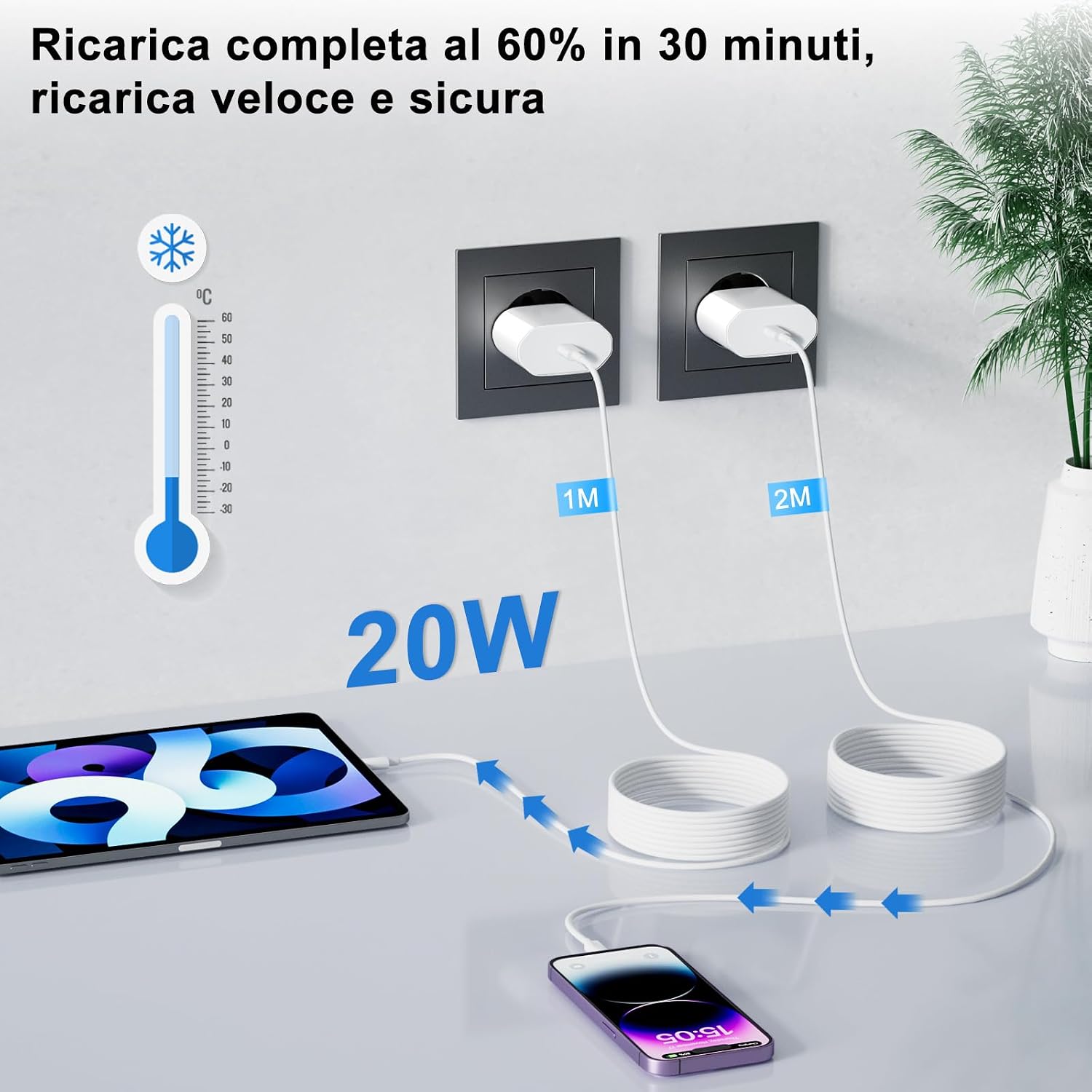 Detalle 2 de INSYSTEM 20W Caricatore per iPhone 2-Pack