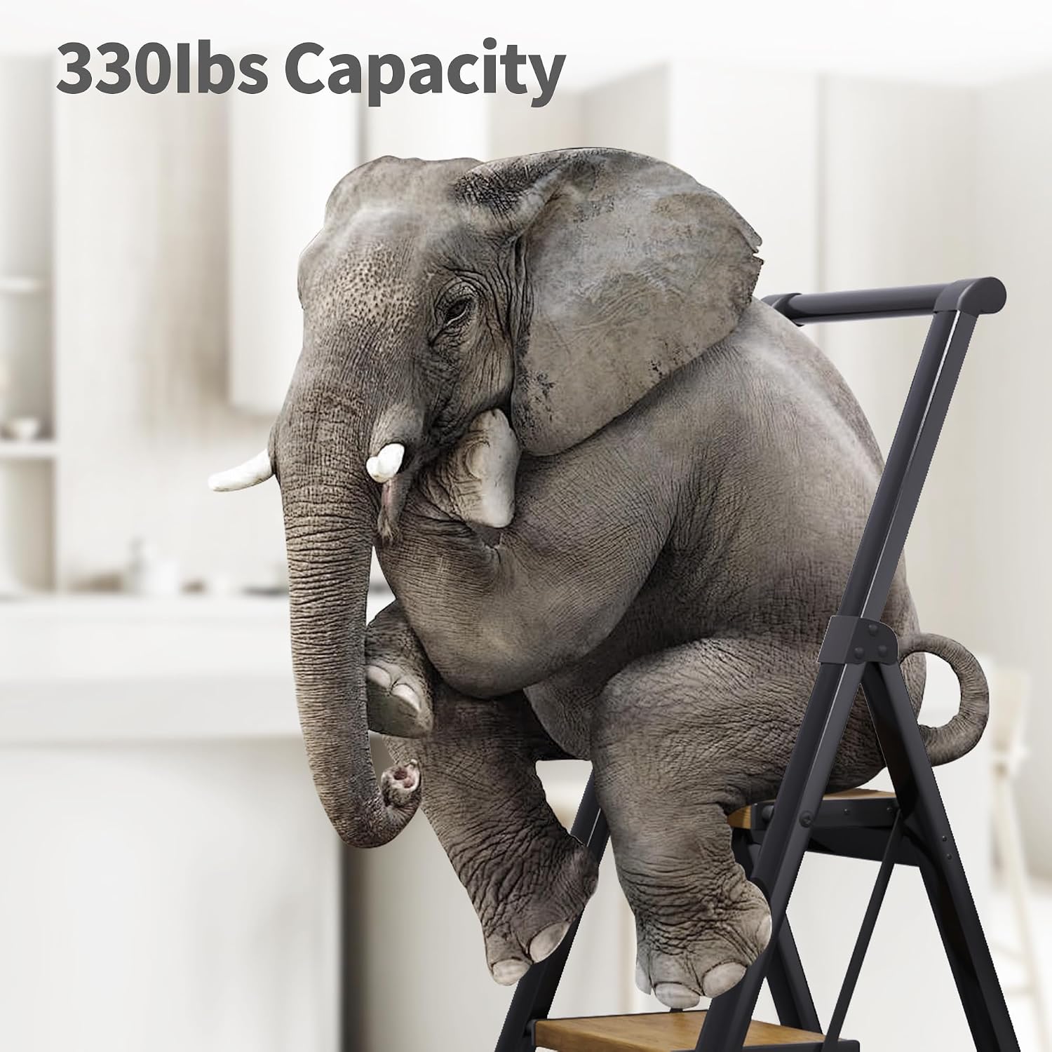 Thumbnail 2 de HillhutApex L-01 3-Step Folding Ladder with Handrail and Non-Slip Pedals
