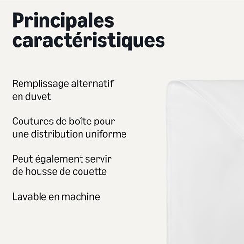 Detalle 2 de Amazon Basics Couette 4 Saisons 300 GSM pour Lit 1 Personnes – Édredon hypoallergénique, 135 x 200 cm, Blanc