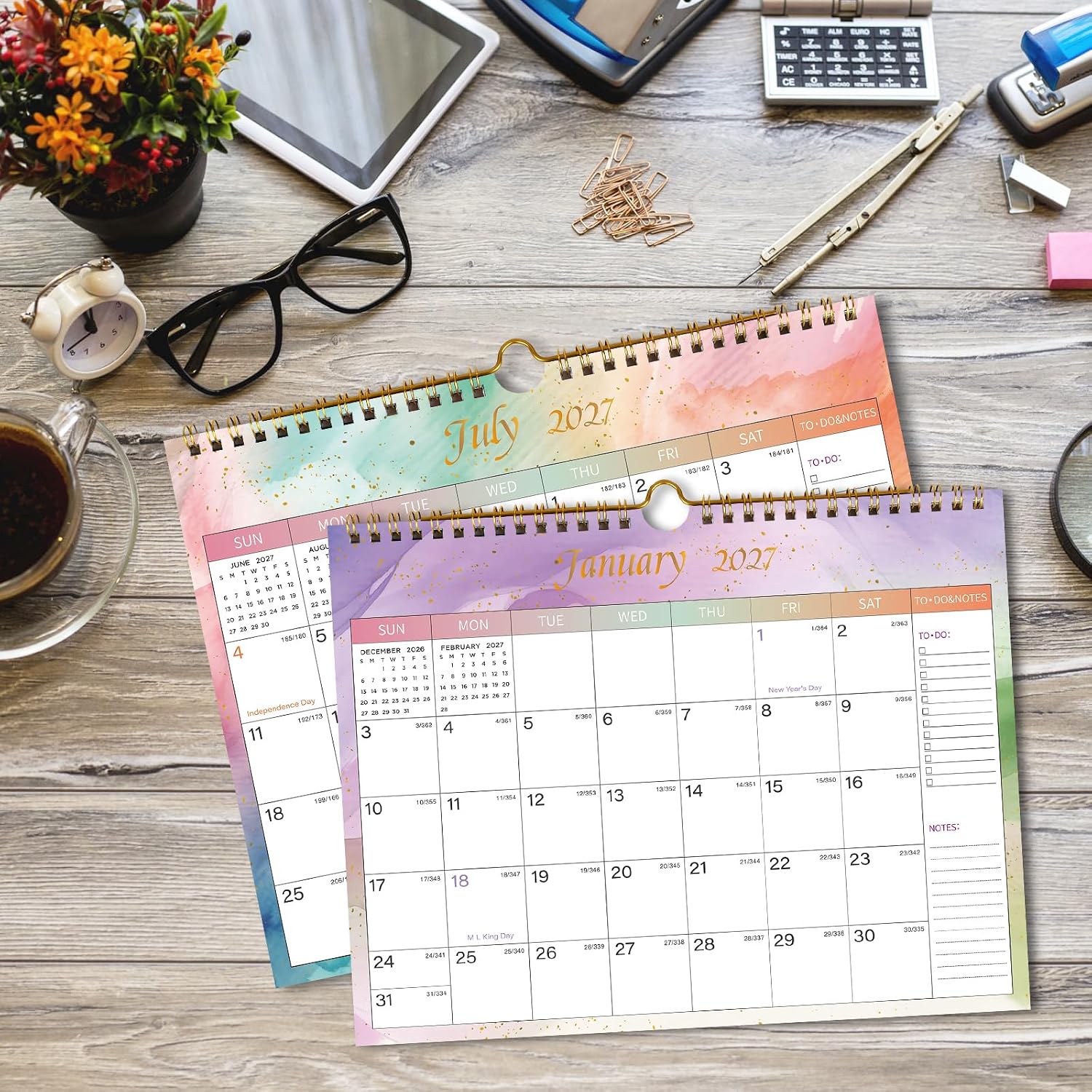 Thumbnail 3 de Lbylyhxc Colorful 2026–2027 Wall Calendar, 18 Months, 11" x 8.5