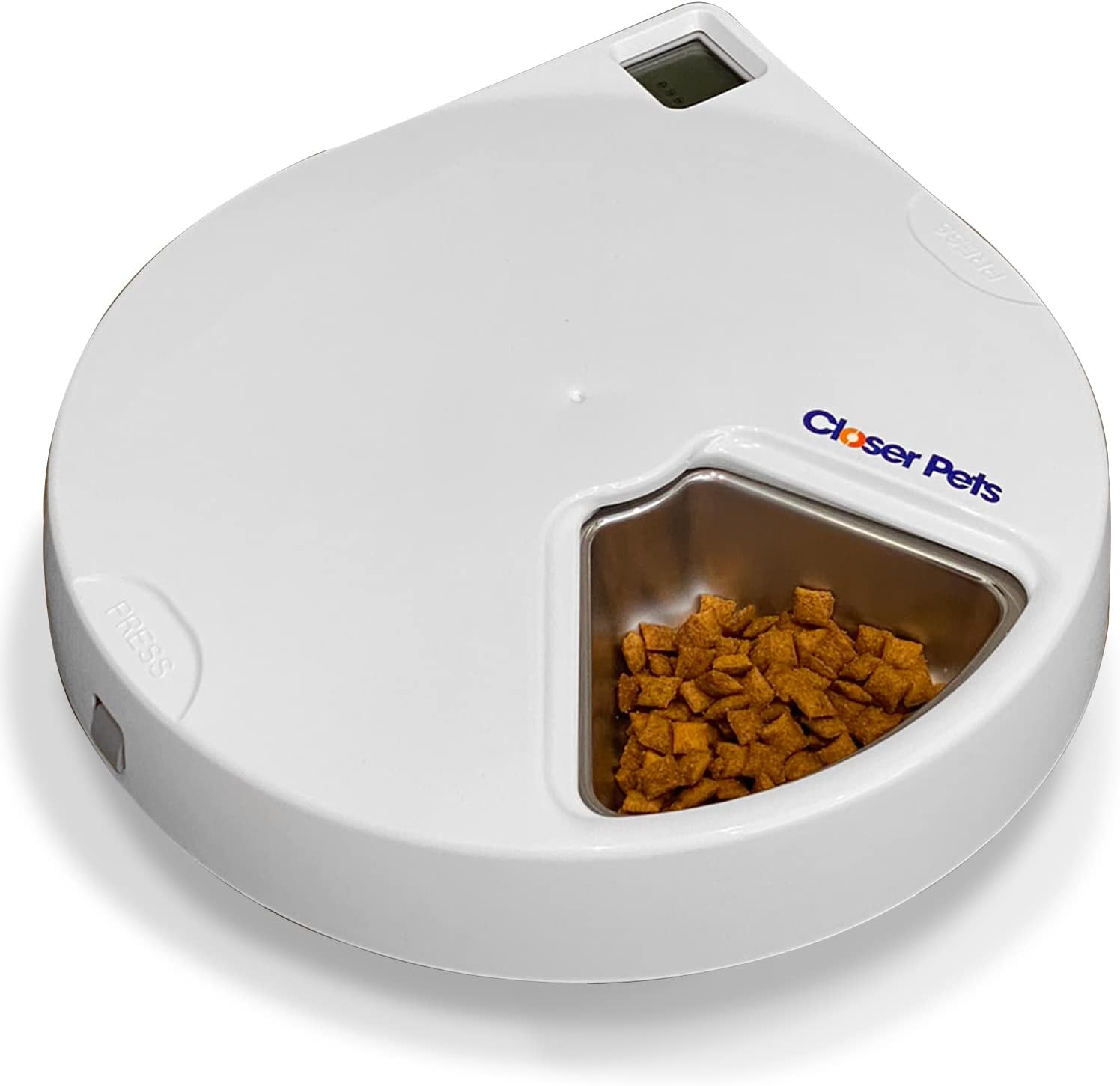 Detalle de Closer Pets C500 automatische voerautomaat met 5 vakken, RVS kommen en koelelementen