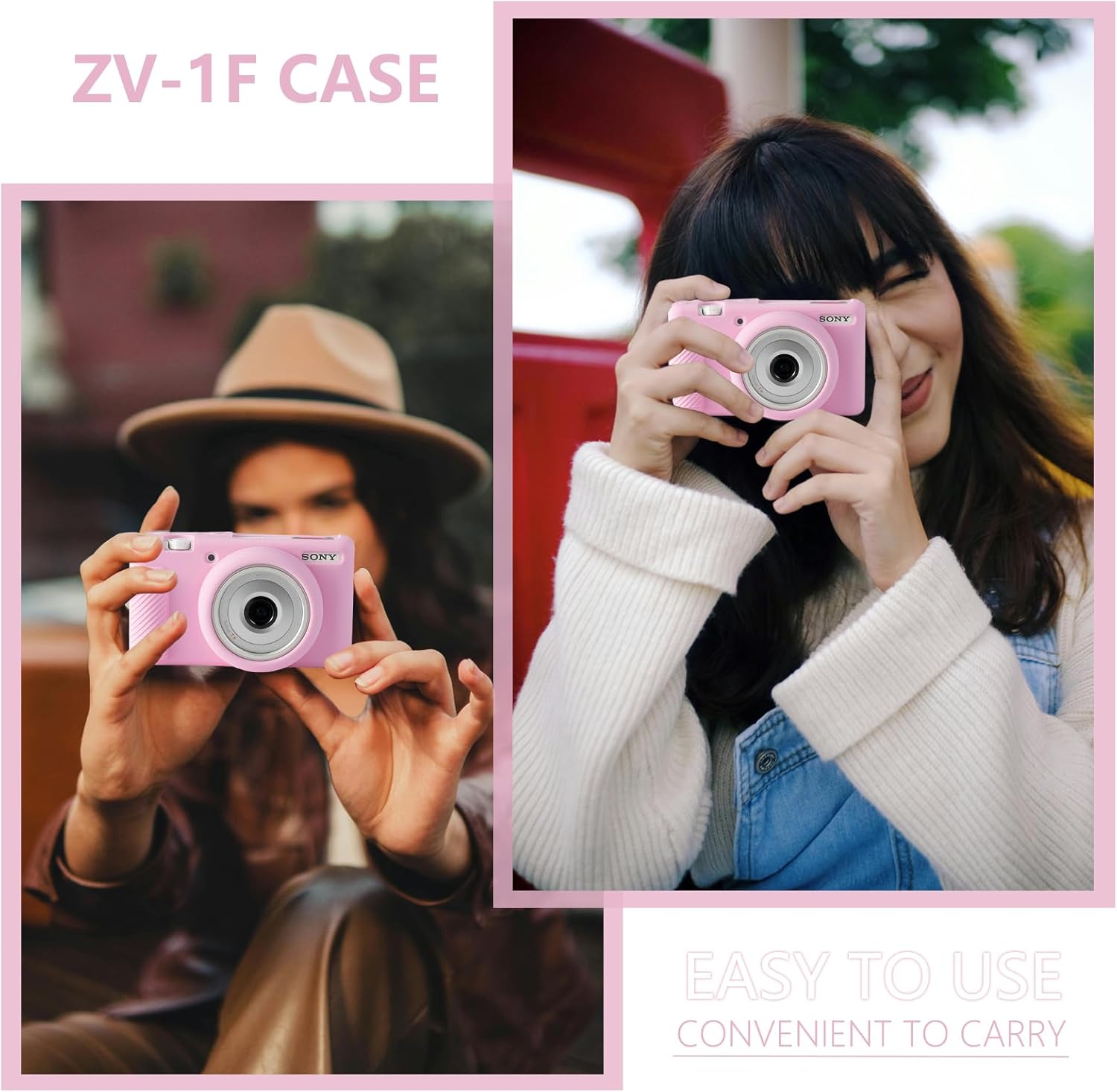 Detalle 2 de ZV-1F Case: Soft Silicone Protective Case for Sony ZV-1F / ZV-1 II / ZV-1M2 – Ultra-Thin, Lightweight (Pink)