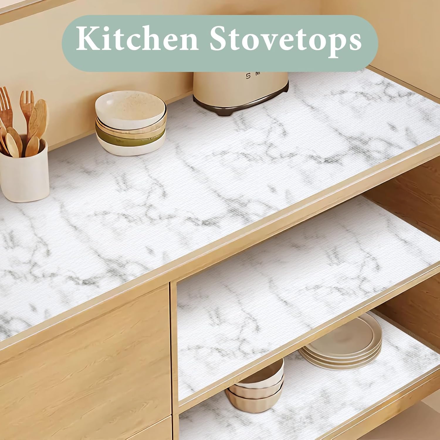 Thumbnail 5 de Easy Liners 12 in x 20 ft Marble Shelf Liner — Non Slip Kitchen