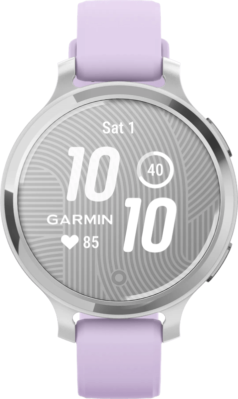 Detalle de Garmin Lily 2 Active Silber/Lila – Kleine Smartwatch mit GPS, Herzfrequenz & Training Coach