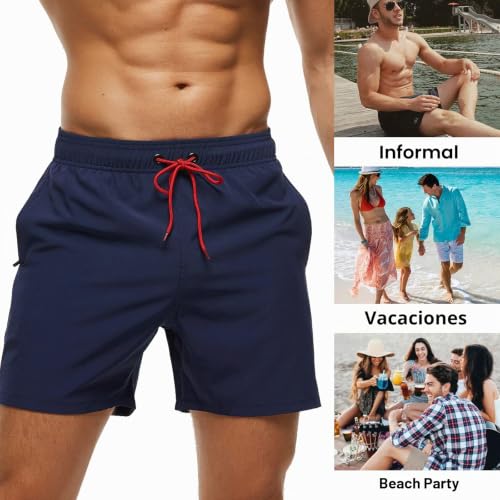 Thumbnail 5 de Aisprts Bañador Hombre con Bolsillos y Cremallera: shorts de playa de secado rápido y cordón ajustable