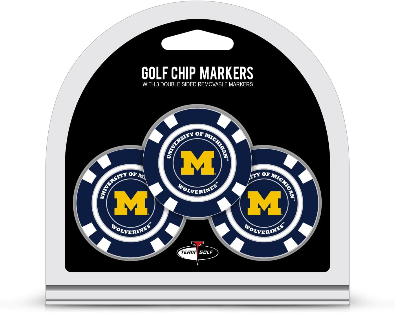Detalle de Team Golf NCAA Poker Chip Size Set with Pop-Out Enamel Golf Markers