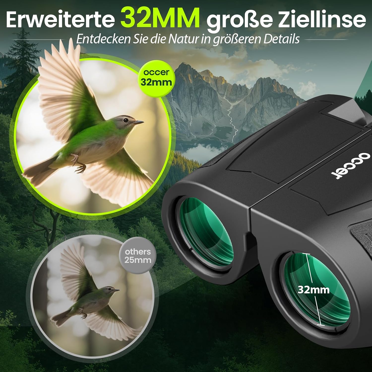 Thumbnail 2 de Occer 12x32 Fernglas Kompakt