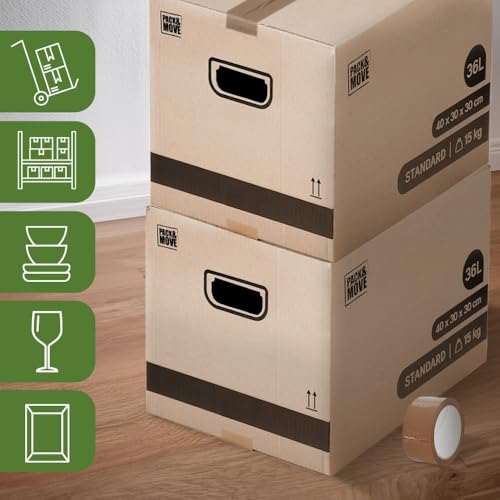 Thumbnail 6 de Lot 20 Cartons de Déménagement Pack and Move – 40 x 30 x 30 cm, Rangement livres