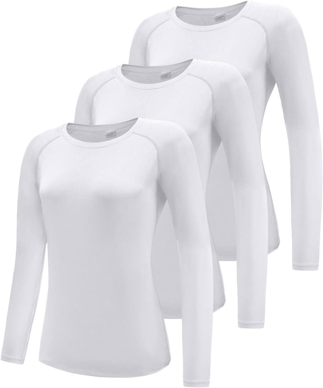 Detalle de Damen 3er Pack Langarmshirt Funktionsshirt mit UPF 50+ Sonnenschutz (85% Polyester/15% Elasthan)