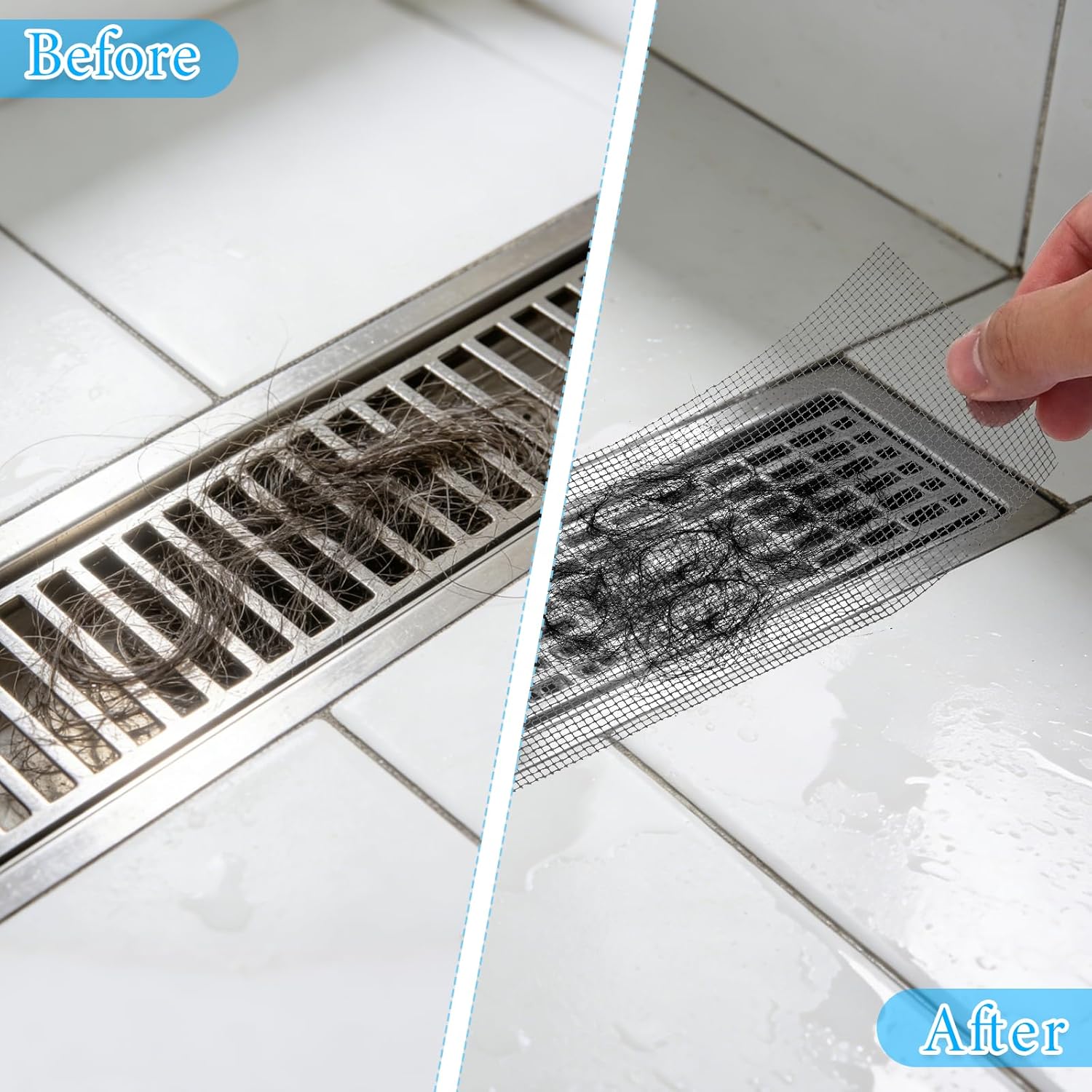Detalle de TAIANJI Shower Hair Strainer: Disposable Drain Catcher Rolls (100mm × 10m and 70mm × 10m) for Bathrooms