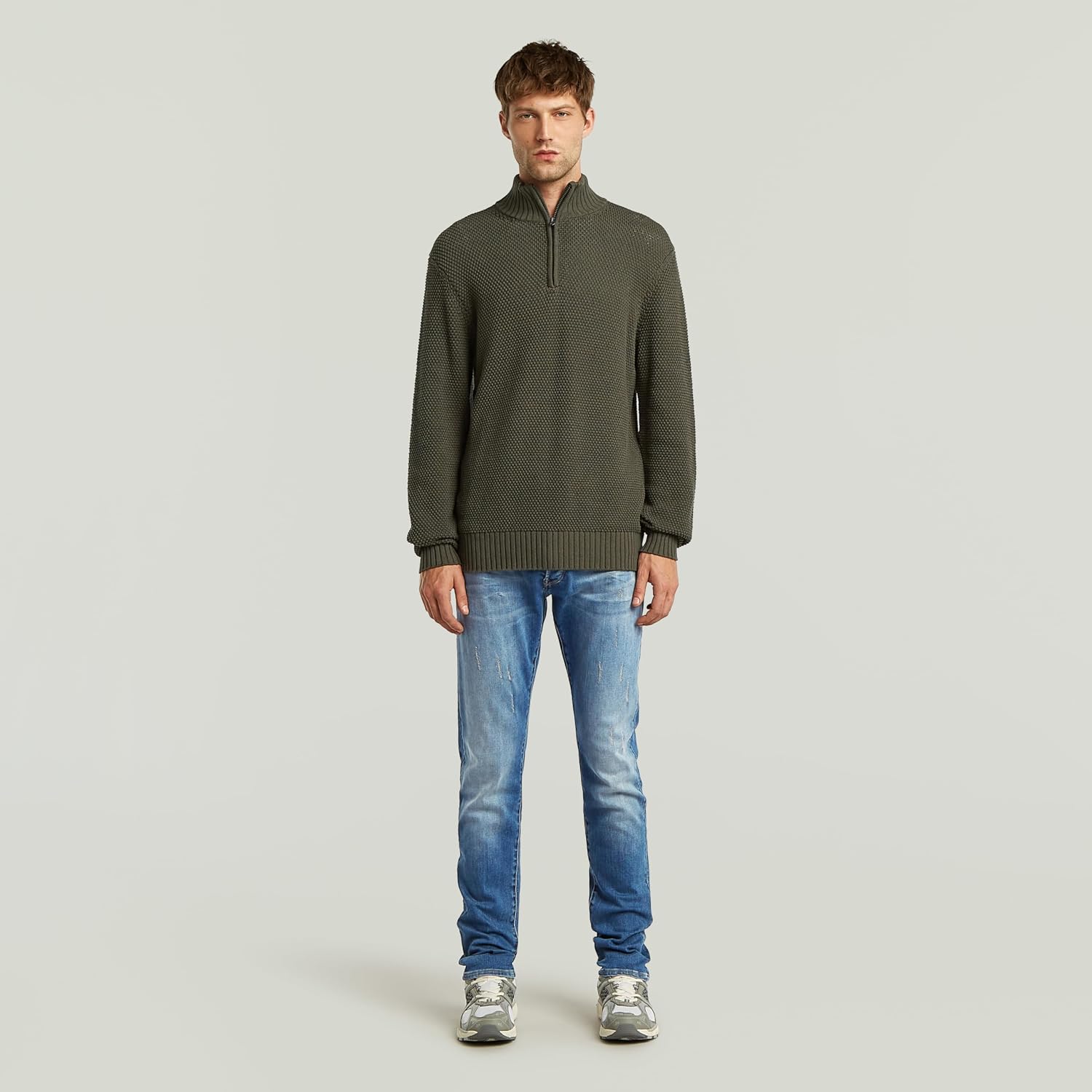 Detalle de G-Star Herren 3301 Slim Jeans mit Knopfverschluss und 5 Taschen