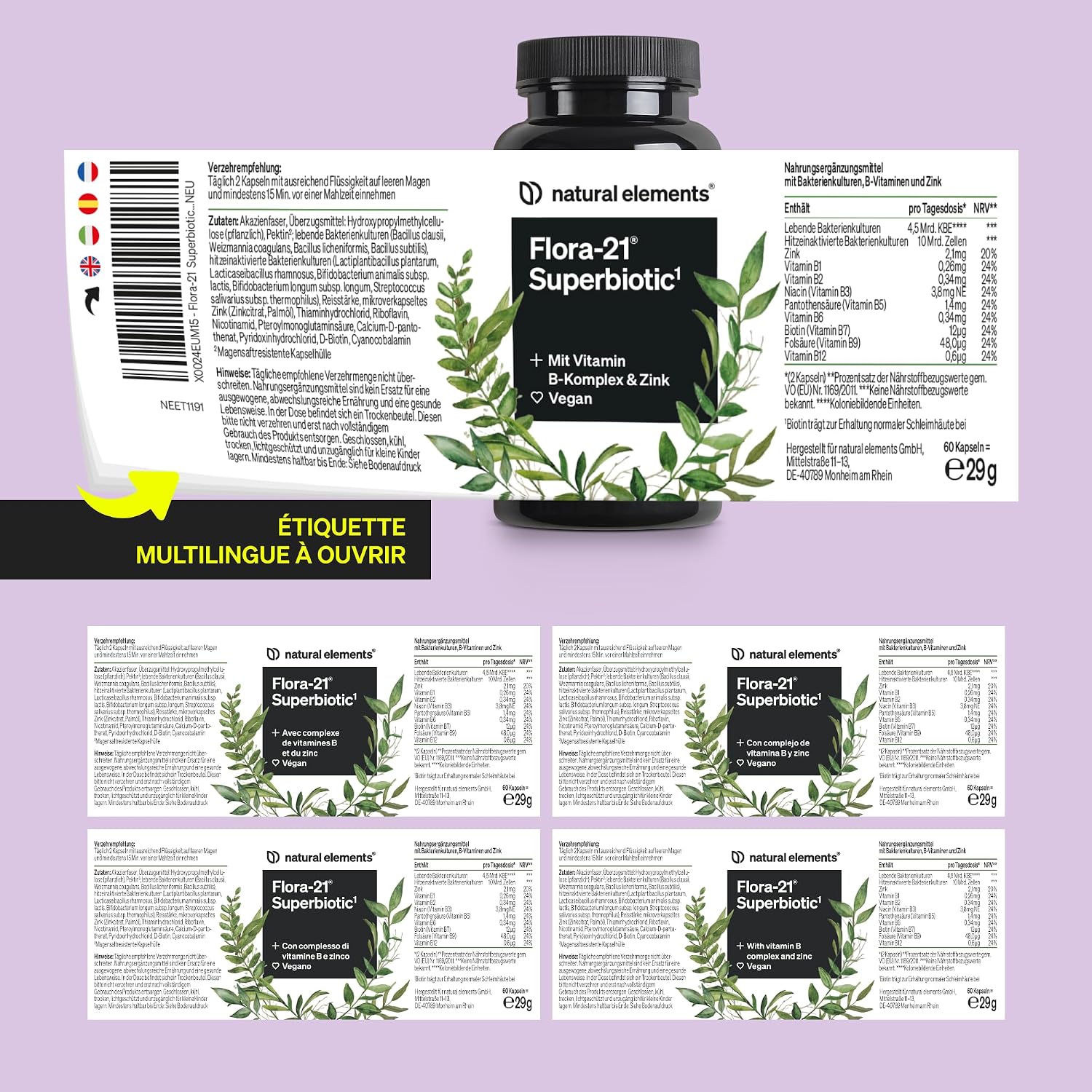 Thumbnail 6 de Flora 21® Probiotique Flore Intestinale Probiotiques & postbiotiques en gélules gastro-résistantes