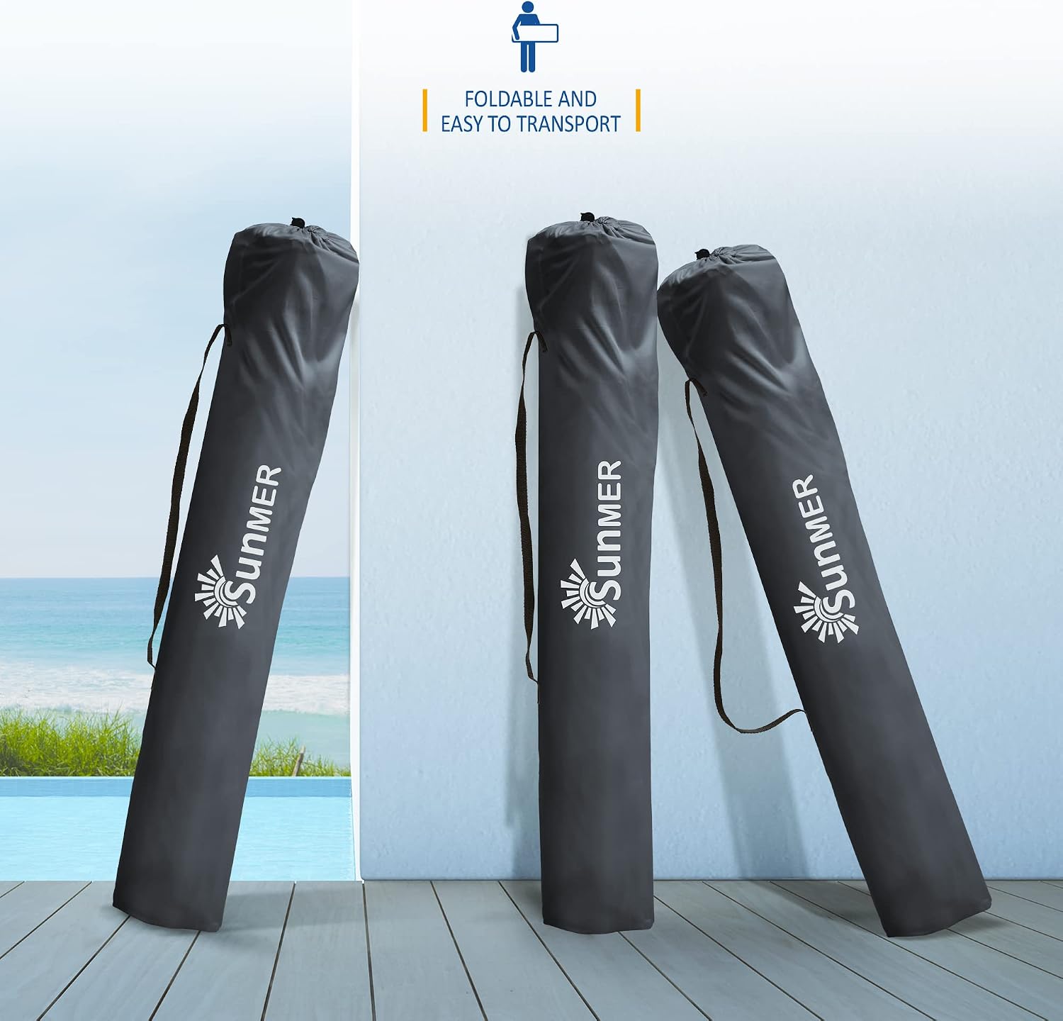 Thumbnail 4 de SUNMER Folding Camping Chairs (Set of 2) – Extra-Wide Lightweight Outdoor Chairs with Armrests, Cup Holder & Side Pocket – Dark Grey