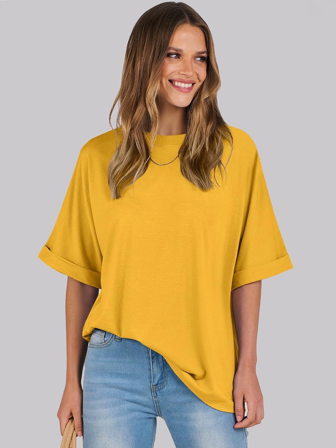 Thumbnail 1 de Cuptacc Damen Oversize T-Shirt – Rundhals Tunika-Look kurzarm, locker & basic