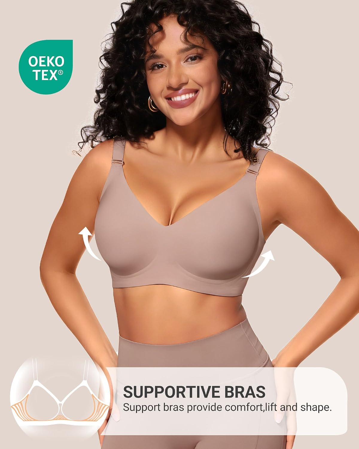 Detalle de HORISUN f6f9888f-0b24-4b8a-8002-6991336fa774 Wireless Full-Coverage Bra