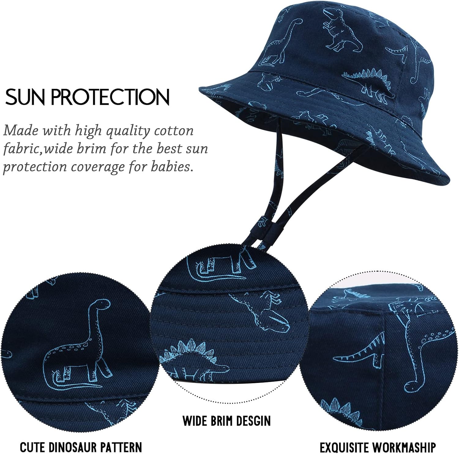 Detalle 2 de XIAOHAWANG Baby Boy Sun Hat Dinosaur