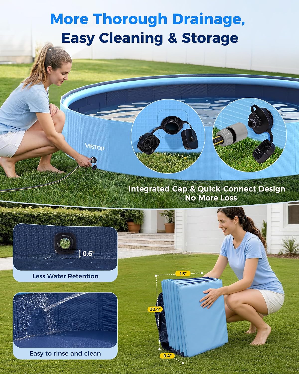Detalle 2 de VISTOP 117" Extra Large Dog Pool with Sprinkler