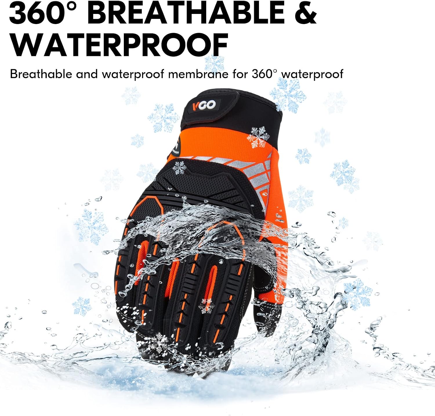 Thumbnail 6 de Vgo... Waterproof Winter Gloves Touchscreen: Warm, Heavy‑Duty Safety Gloves for Cold Weather