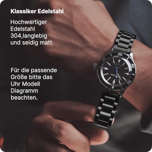 Detalle de Fullmosa Edelstahl-Uhrenarmband 22 mm – Robust, edel und vielseitig kompatibel