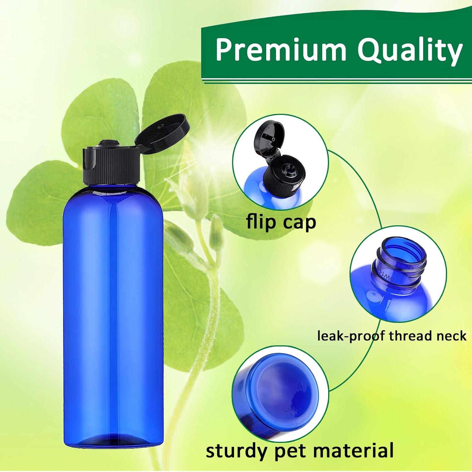 Detalle de Apstaqeoo 6x 100ml Plastic Travel Bottles with Flip Cap – TSA Approved and Refillable