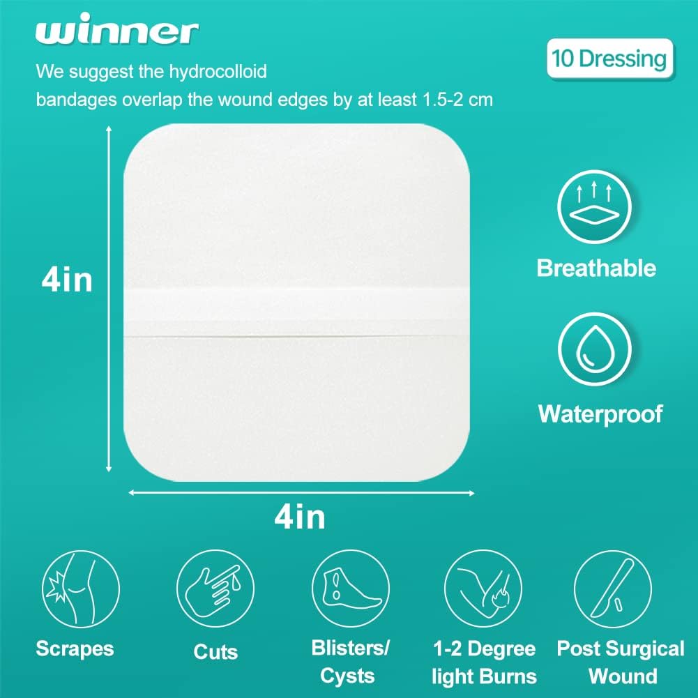 Detalle de Winner Medical Hydrocolloid Dressing 10cm x 10cm – 0.5mm, 10 Dressings