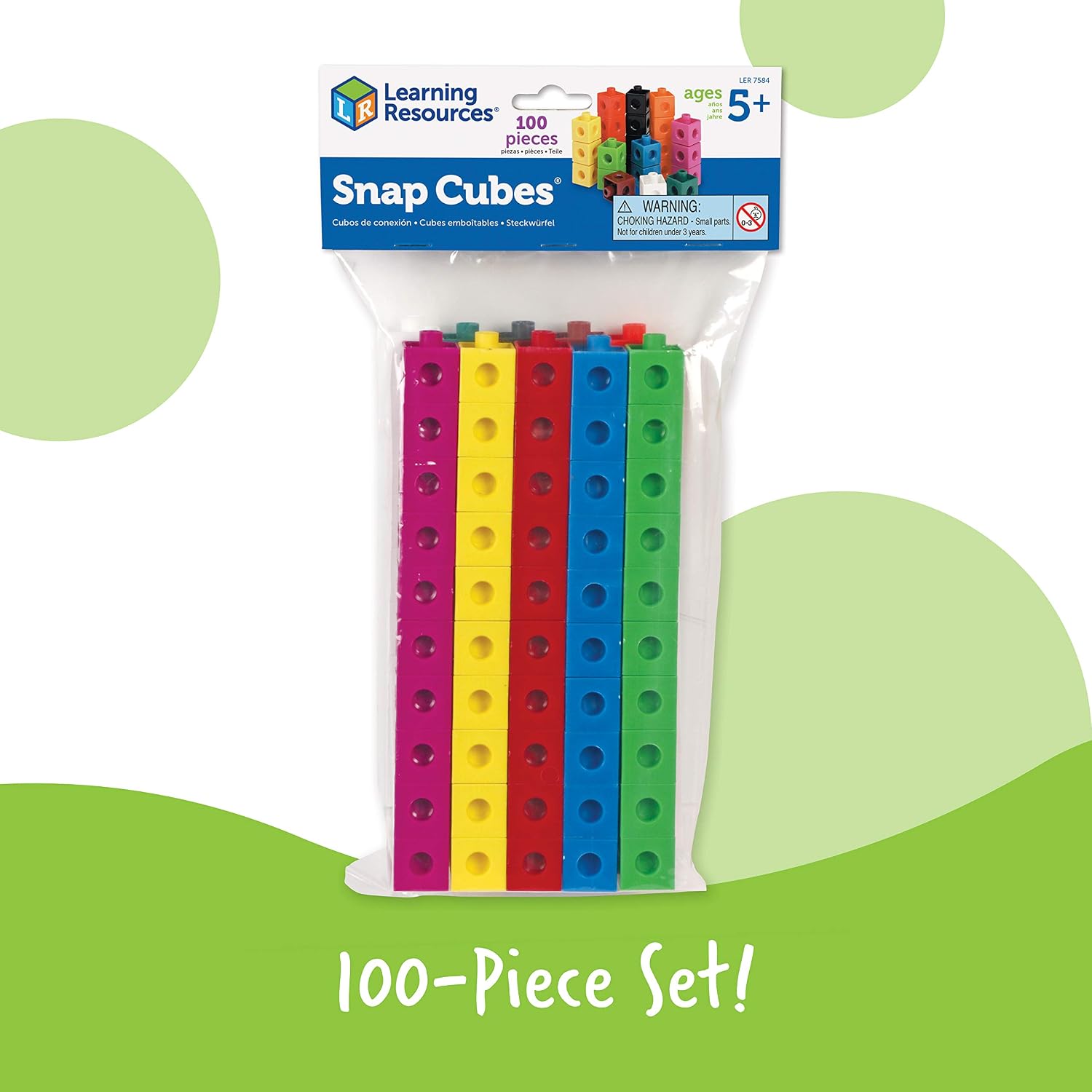 Detalle de Learning Resources Cubi da incastrare (set da 100): blocchi multibase per aritmetica e movimento creativo