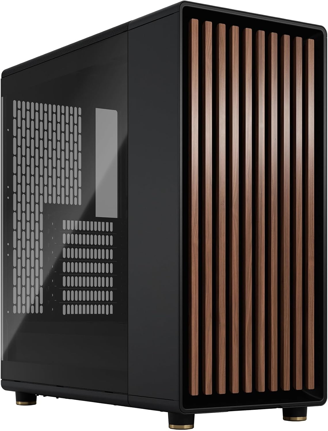 Detalle de Fractal Design North Charcoal Black TG Dark FD-C-NOR1C-02 木製フロントのATXケース